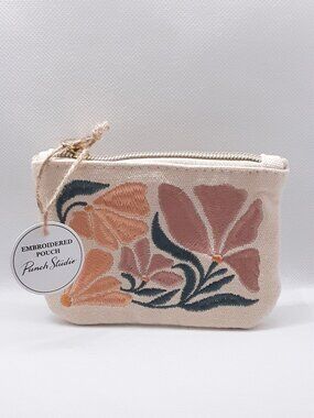 NEW with tags small zippered embroidered pouch